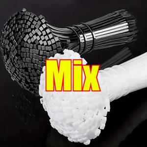 나일론 케이블 타이 조절 가능한 자동 잠금 코드 타이 스트랩 고정 루프 재사용 가능한 플라스틱 와이어 타이 가정 및 사무실용