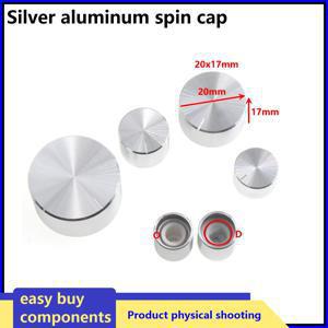 2PCS1pcs 실버 알루미늄 합금 포텐셔미터 노브 캡 인코더 볼륨 조절 오디오 노브 6mm 너클 샤프트 노브용 풀 O D