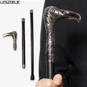 은색 독수리 머리와 파란 눈을 가진 남성용 보행 지팡이, 우아한 빈티지 패션 파티 장식용 스틱, 여성용 우아한 지팡이