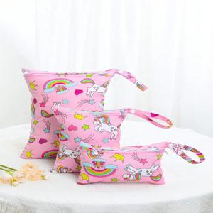 수영복용 휴대용 습식 건식 가방 3개, 천 기저귀용 방수 기저귀 가방, 세탁 가능 재사용 가능한 보관 가방