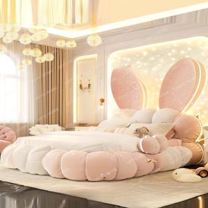 홈스테이 여자아이 싱글 침대 귀여운 핑크 침실 침대