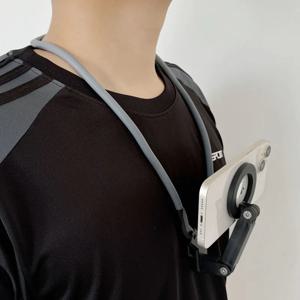 아이폰용 마그네틱 넥 스트랩 스탠드, 삼각대 기능이 있는 웨어러블 휴대폰 홀더, 비디오 셀카봉, 맥세이프 호환