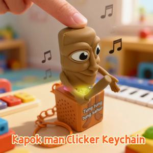 텅텅텅 사후르 키체인 나무 막대 인형 버튼 키체인 발광 펜던트 애니메이션 주변 장식 장식 선물 장난감