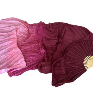 전문 무용 팬 베일 100% 실크 한 쌍 벨리댄스 무대 공연 소품 그라데이션 오리엔탈 댄스 교회 예배 의상 180cm