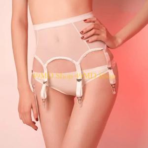 49MD 쉬어 메쉬 여성용 스타킹 란제리용 하이 웨이스트 가터 벨트 서스펜더 벨트