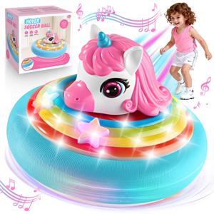 유니콘 호버 볼, 에어 파워 축구 디스크, 다채로운 조명, 음악 장난감, 야외 및 실내 놀이, 소년 소녀를 위한 선물