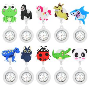 귀여운 만화 어린이 장난감 시계 남녀 간호사 의사 포켓 시계 브로치 핀 배지 가슴 시계 학생 시계