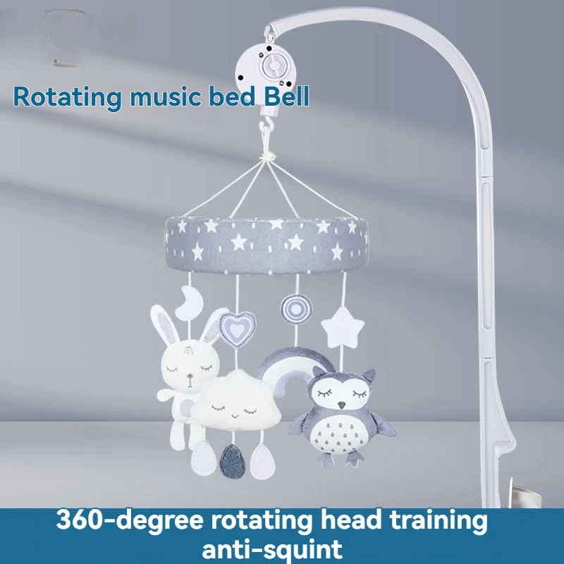 신생아 침대 벨 장난감, 아기 0-1세 동물 풍경종 자동차 걸이 음악 회전 침대 벨, 유아 장난감