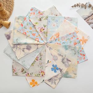 12개입 신상품 34 * 34cm 순면 복고풍 여성용 손수건 땀 닦는 타월 구식 얇고 부드럽고 편안함