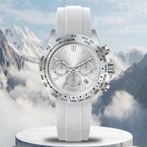 다기능 남성용 쿼츠 시계 투명 플라스틱 크로노그래프 방수 발광 손목시계