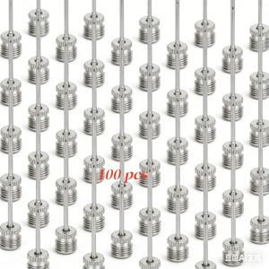 축구 농구 축구용 스포츠 공 팽창 펌프 바늘 100개, 팽창식 에어 밸브 어댑터, 스테인리스 스틸 펌프 핀