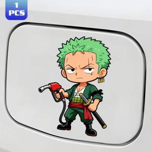 카툰 로로노아 조로 몽키 D. 루피 Q 버전 애니메이션 피규어 DIY 자동차 스티커 패션 자동차 오일 캡 스크래치 방지 스티커 데칼
