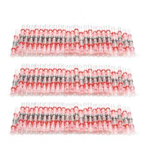 50/100/500/1000개 방수 납땜 씰 슬리브 스플라이스 터미널 구리 열수축 전선 연결기 AWG22-18 레드