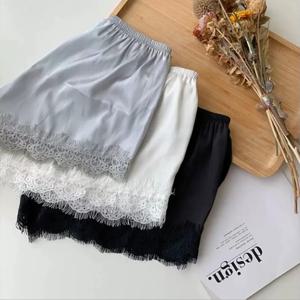 레이스 트림 미니 마이크로 쇼츠 여성용 새틴 실크 쇼츠 프렌치 니커스 실키 로우 라이즈 코케트 라운지 슬립 파자마 바지