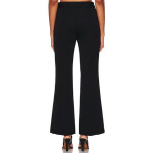 2025 클래식 엘라스틱 플레어 바지 여성 레귤러 웨이스트 통기성 슬림 블랙 데일리 오피스