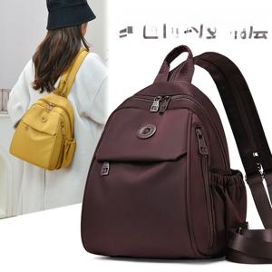 캐주얼 옥스포드 천 크로스바디 여성 백팩 가벼운 방수 나일론 레저 체스트백 지퍼 잠금 쉘 모양