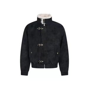 남녀공용 두꺼운 내피 보머 재킷, 아메리칸 항공 버클 레트로 패션 스탠드 칼라 파카 빈티지 코트