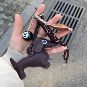 귀여운 닥스훈트 열쇠고리 가방 오각별 펜던트 볼 휴대폰 가방 펜던트 액세서리 키체인 커플 펜던트