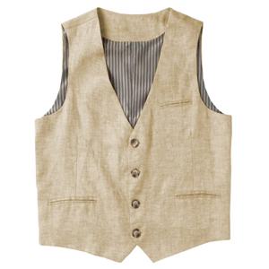 린넨 남성 조끼 V넥 여름 조끼 싱글 브레스티드 경량 남성 정장 조끼