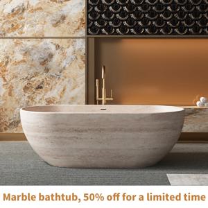 예술적인 천연 대리석 독립형 욕조, 수제 타원형 2인용 욕조, 고급 스파 호텔 및 게스트하우스용