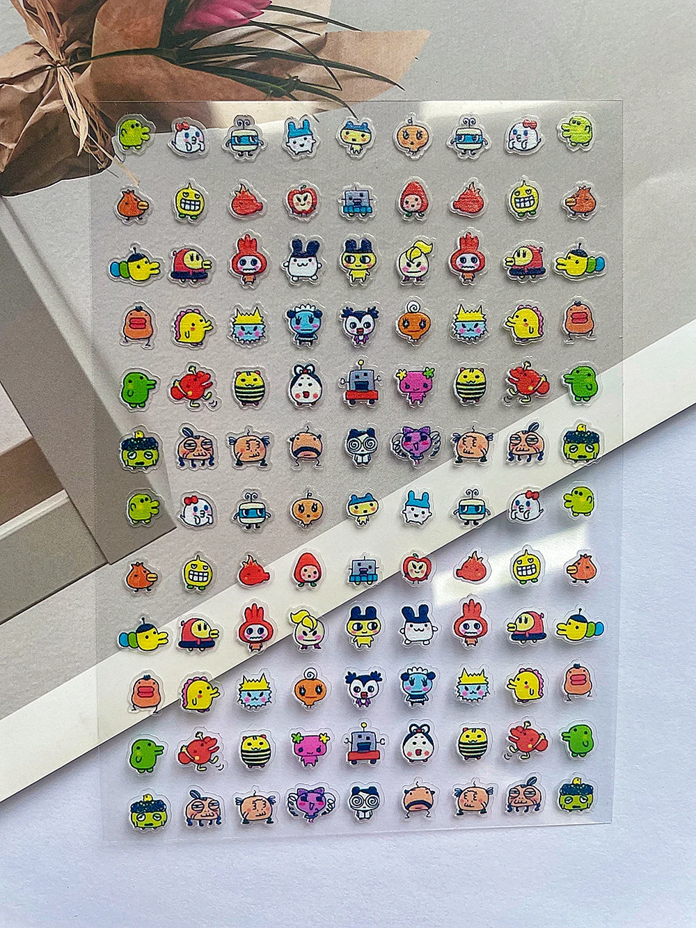 Y2K PVC 미니 빈티지 초기 패턴 포스터 상품 스티커 네일 아트 방수 DIY 방 데코 노트북 병 벽 전화 케이스 친구 선물