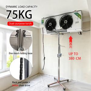 헤비 듀티 중앙 에어컨 설치 리프트 75KG 하중 스테인리스 스틸 두꺼운 접이식 엘리베이터 스탠드 (HVAC 덕트 설치용)