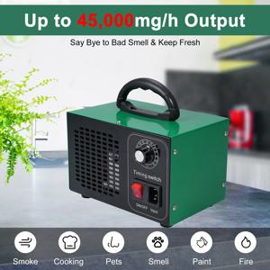 대용량 오존 발생기 45,000mg/h 산업용/가정용 O3 공기청정기 탈취제(2500평방피트 규모의 공간용) 오존 기계