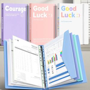 INS 스타일 루즈리프 A4 파일 폴더 투명 분리형 데이터 북 학생 문구 사무용 보관 소책자 학교 사무실