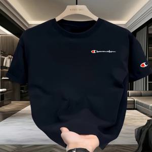 2026년 여름 신상 고급 순면 한국 스타일 캐주얼&다용도 라운드넥 반팔 티셔츠, 올코튼 라이트 럭셔리