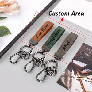 맞춤 이름 키체인 PU 가죽 맞춤형 텍스트 자동차 키체인 레이저 각인 결혼식 파티 선물 개인 맞춤 이름 키링