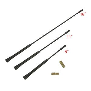 9/11/16 인치 범용 자동차 소음 방지 유연한 지붕 마스트 채찍 스테레오 라디오 FM/AM 신호 두 개의 나사가있는 공중 증폭 안테나