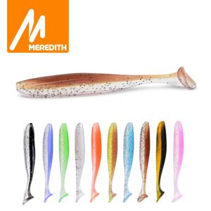 MEREDITH Easy Shiner 소프트 미끼 50mm 75mm 100mm 130mm 미끼 낚시 미끼 Shad 더블 컬러 실리콘 미끼 T 테일 Wobblers