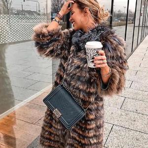 숙녀 긴 진짜 여우 모피 코트 천연 실버 붉은 여우 모피 빛 따뜻한 고품질 유행 숙녀 자켓 90cm