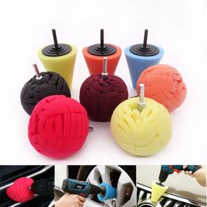 자동차 광택 패드 광택 거품 스펀지 패드 원추형 광택기 완충 패드 자동차 바퀴통 전조등 광택용 자동차 왁스 키트