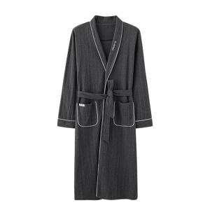 남성 가을 면 가운 큰 야드 M-4XL 단색 목욕 가운 모닝 하우스 코트 중간 길이 봄 잠옷 스파 기모노