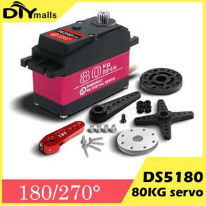 DS5180 80KG 디지털 방수 서보 모터 180 270도 로봇 금속 기어 고토크 HPI 바하 5B SS RC 자동차용 암 포함