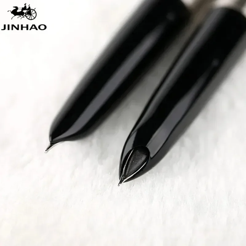 Jinhao 911 순수 실버 스틸 만년필, 0.38mm 엑스트라 파인 펜촉, 부드러운 필기용 잉킹 펜, 크리스마스 선물, 무료 배송