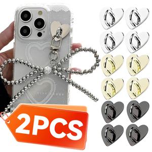 자체 접착식 금속 하트 휴대폰 참 거치대, 귀여운 인스 휴대폰 참 후크, 아이폰, 삼성용 미니 폰 그립