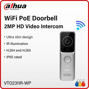 Dahua 2MP WiFi 빌라 도어 스테이션 스마트 홈 무선 PoE 초인종 카메라 원격 잠금 해제 전체 디지털 비디오 인터콤 VTO2311R-WP