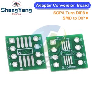 10/50PCS SOP8 DIP8 SMD에서 DIP 어댑터 소켓으로 전환 SOP8/TSSOP8/SOIC8/SSOP8 보드에서 DIP 어댑터 변환 플레이트 0.65mm 1.27mm