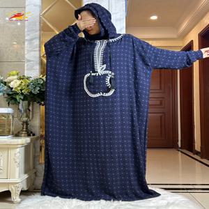 2025 봄 새 코튼 라마단 이슬람 더블 모자 Abaya 두바이 터키 이슬람기도 옷 애플 포켓 이슬람 여성 드레스 Kafta