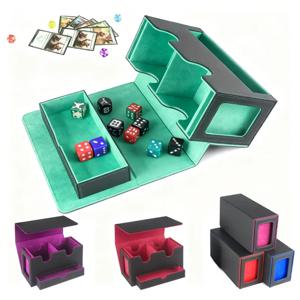 3 in 1 트레이딩 커맨더 카드 덱 케이스 PU 가죽 카드 보관함 200+ 카드 수납 마그네틱 클로저 카드 홀더 PKM MTG TCG 게임용