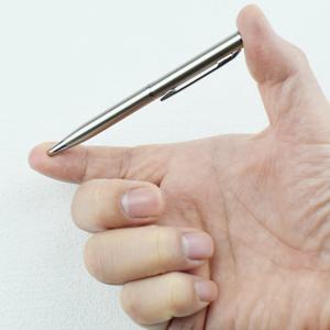 미니 금속 트위스트 활성 볼펜 - 포켓 크기 0.7mm 고급 검정색 잉크 스테인레스 스틸 볼펜 사무용품