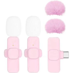 무선 라발리에 마이크 미니 핀 마이크, 노이즈 감소 기능 탑재, 아이폰 USB-C 안드로이드 Vlog 영상 촬영 콘텐츠 제작용