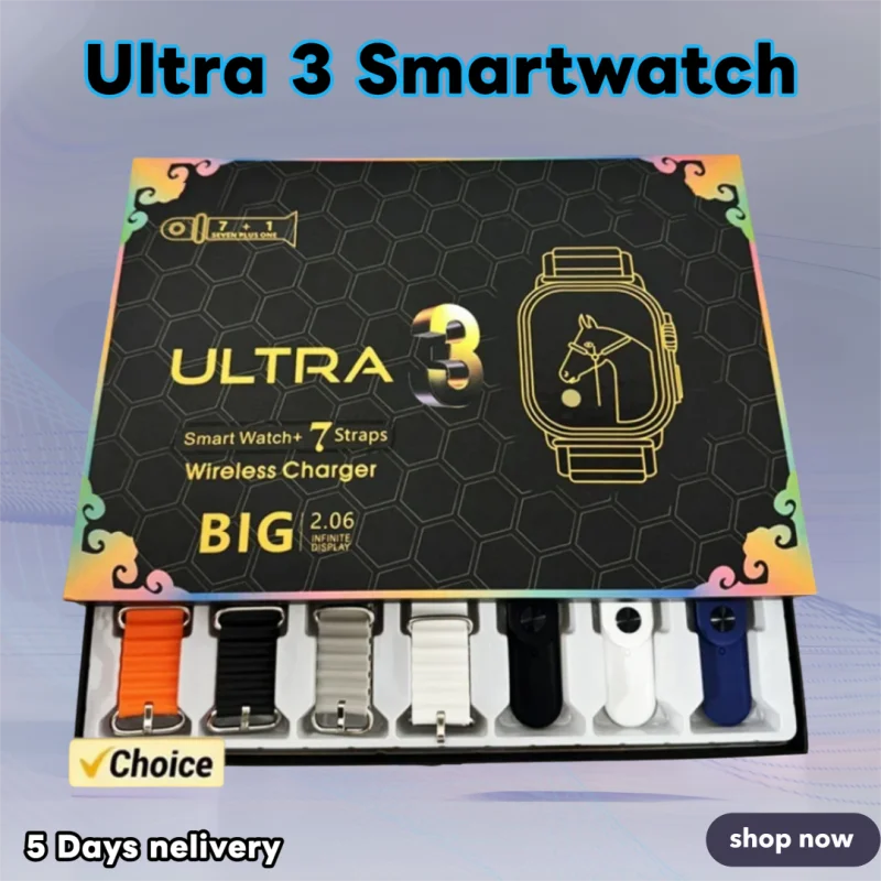 7개의 시계 스트랩 새 Watch10 Ultra 3 스마트워치 2.2HD 아몰레드 원형 화면 ECG 모니터링 Reloj Inteligente 손목시계
