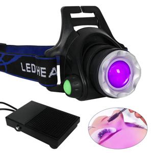 빔 라이트 UV 속눈썹 핸즈프리 경화 시스템 (LED 헤드램프 & 풋 페달 포함) 전문 속눈썹 연장 시술용