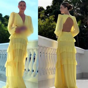 맞춤형 고품질 쉬폰 주름 A 라인 V 넥 롱 드레스 맞춤형 행사 중국 스타일 우아한