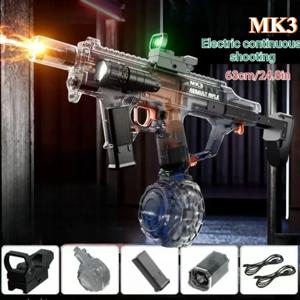 MK3 전기 물총 장난감 대용량 쿨 플래시 라이트 흡수성 물 연속 촬영 어린이를위한 여름 야외 해변 장난감