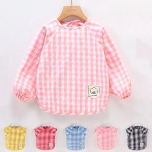 아기 먹는 턱받이 방수 민소매 앞치마 음식 작업복 소녀 소년 용 수제 점토 그림 작업복 Burp Cloths