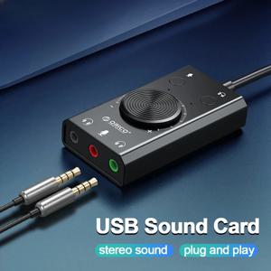 SC2 외부 USB 사운드 카드 오디오 잭 3.5mm 케이블 어댑터 볼륨 조정 드라이버가 없는 스테레오 마이크 스피커 헤드셋